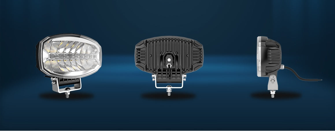 80W LED Лед Диоден Фар Халоген Лампа С Три Функции Неон Neon Ефект Бяло-Жълто / Оранжево 5800lm 12V - 24V E-Mark