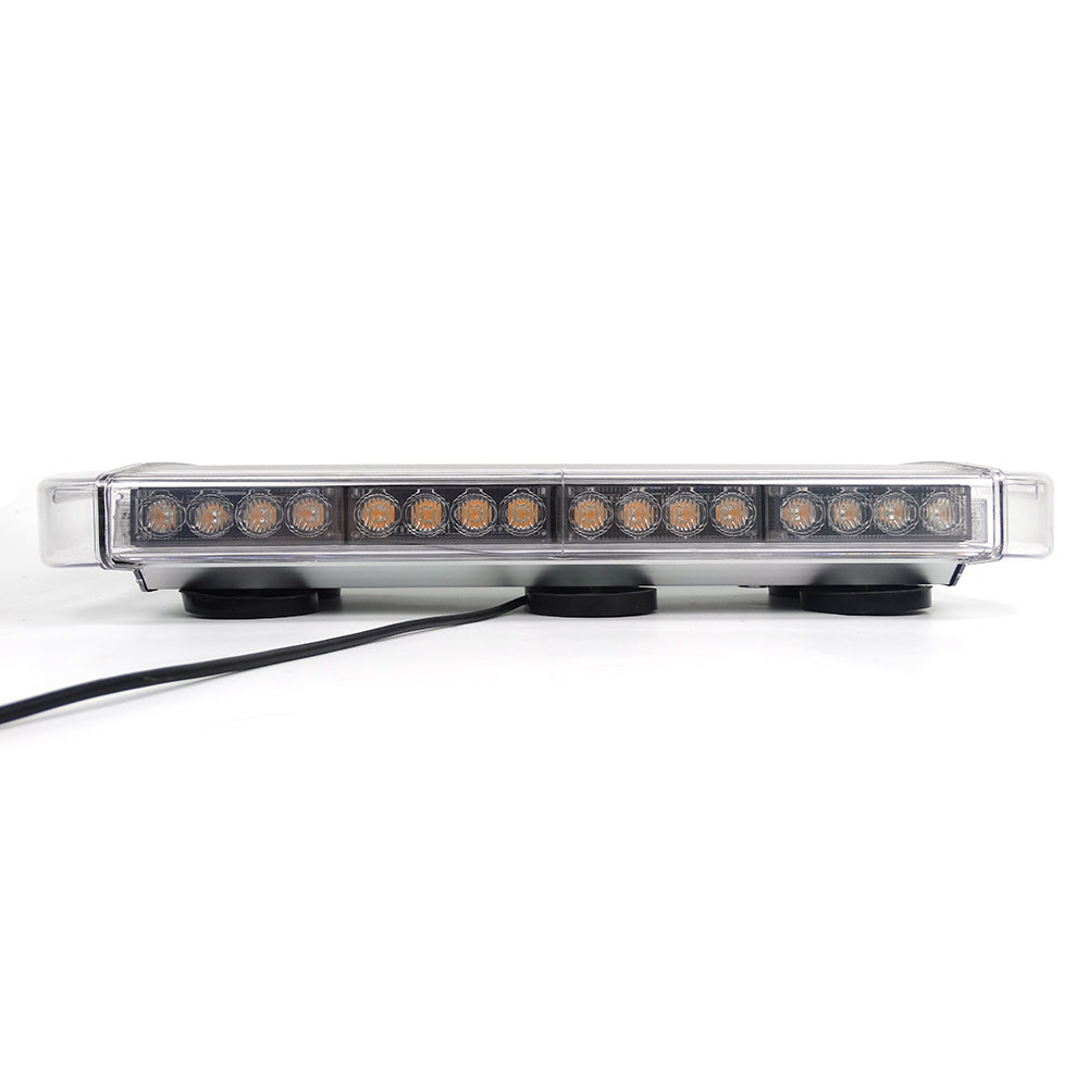 55 см 40 LED ЛЕД мощна аварийна диодна сигнална лампа блиц с магнити 12-24V 10 режима на работа жълта оранжева светлина E-Mark Е9 за пътна помощ платформа снегорин багер и др.