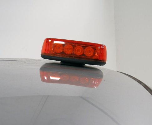 12V 24V Лед Led Диодна Мощна Аварийна Сигнална Лампа Буркан с Магнит 15 режима Оранжево Стъкло За Пътна Помощ Платформа Снегорин и др.