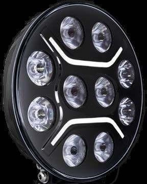 LED + DRL Диоден Халоген Фар Бял Оранжев Габарит Ø 230 мм 12V 24V за джип камион трактор багер земеделски машини и др.