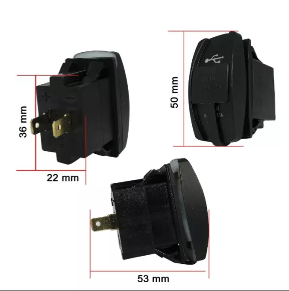 Двойно USB Универсално Зарядно за Вграждане Коли , Мотори , Лодки 3.1А