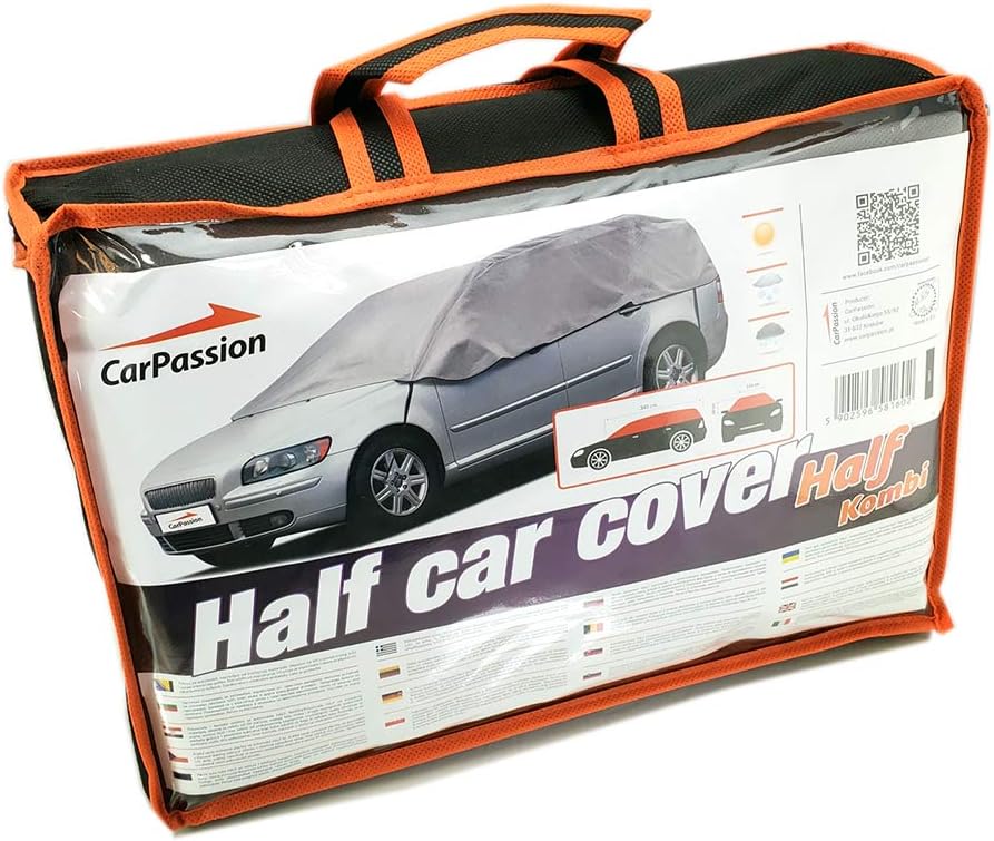 Водоустойчиво покривало полукалъф за автомобил комби размер 345 cm x 116 cm сив CarPassion