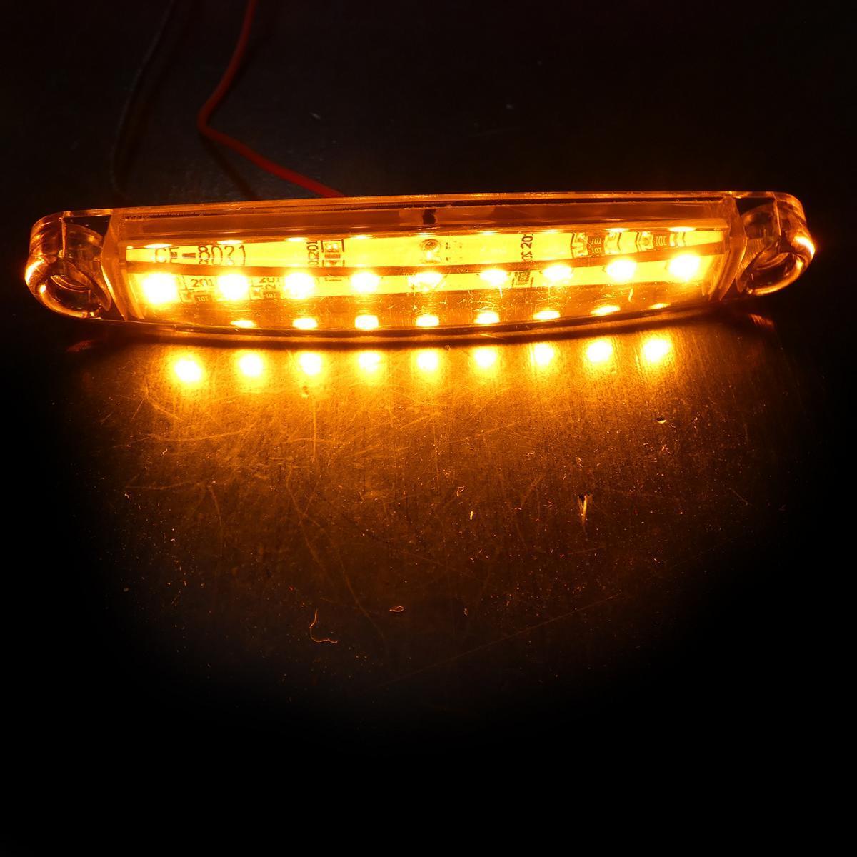 1 брой ЛЕД LED Оранжев Жълт Диоден Маркер Габарит Токос със 9 светодиода за камион ремарке бус ван каравана платформа 12V
