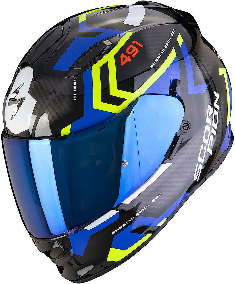 КАСКА SCORPIONS EXO 491 SPIN BLACK/BLUE