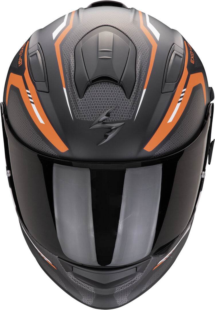 КАСКА SCORPIONS EXO 491 KRIPTA BLACK MATT /ORANGE/WHITE