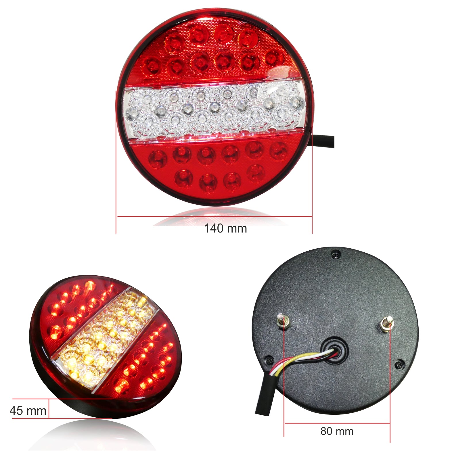 Комплект 2 Броя LED Диоден стоп тип хамбургер 12V 24V Волта бус камион ТИР ремарке