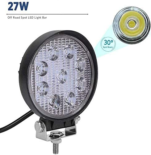27W Кръгъл Led Лед Диоден Фар Прожектор Халоген Лампа с разпръсната светлина FLOOD 12V 24V Слим Slim