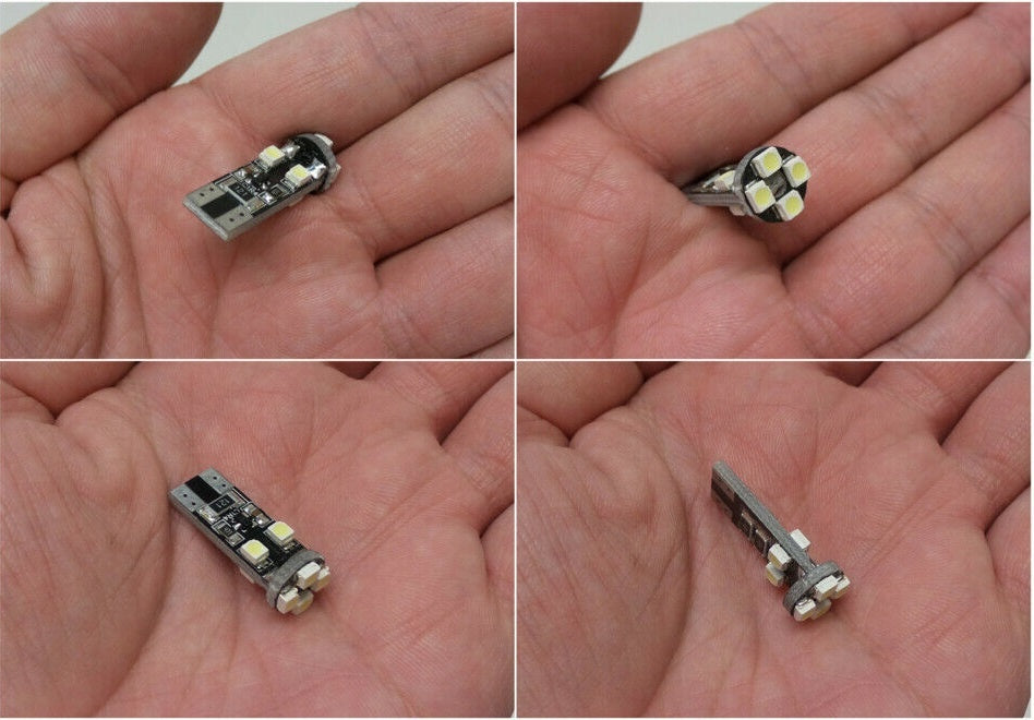 Комплкет от 2 броя LED Лед Диодни Крушки За Габарит Т10 W5W 8 SMD 12V Canbus - Error free Без грешки в Блистер