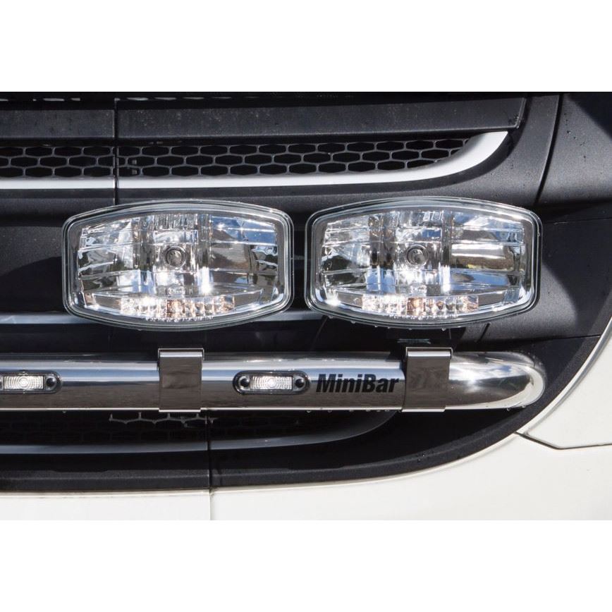 Комплект 2 Броя Халоген, Фар, 265mm X 161mm, 12V 24V, Крушка H7 + 6 LED ЛЕД Диода, E-Mark, За Камион, Трактор, Багер, Земеделски Машини и др.