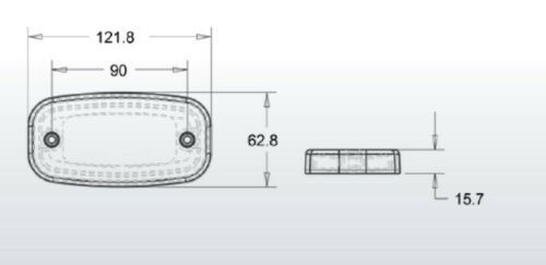 LED Червен Светодиоден Габарит Маткер Токос Неон Ефект, 122mm x 63mm , с Три Функции 12V-24V