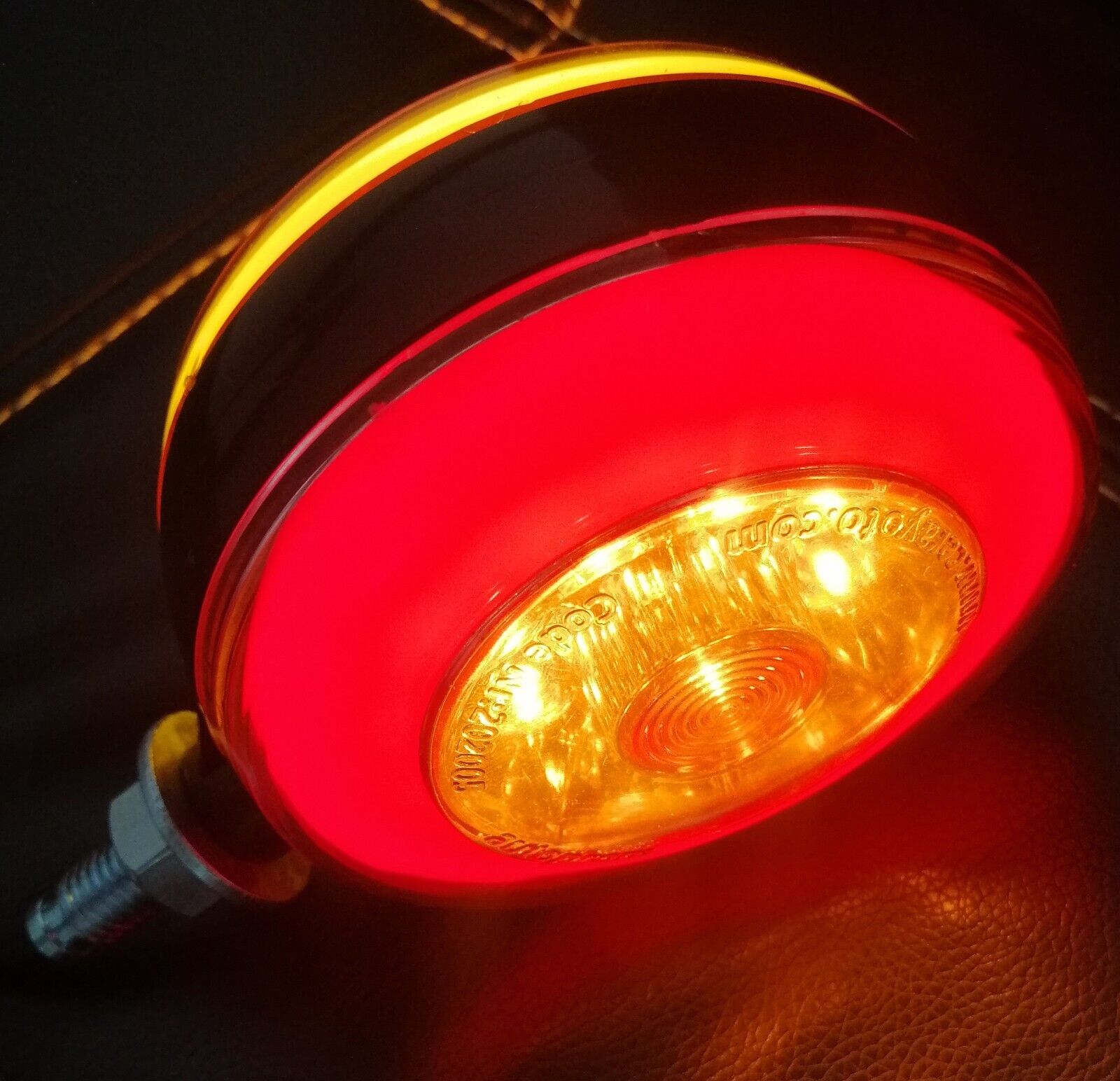 1 брой ЛЕД LED габарит за огледало ОБЕЦИ за камион 12-24V Scania Сканиа Volvo Волво MAN МАН DAF ДАФ Mercedes Мерцедес с ефект Неон Neon в оранжево-червено