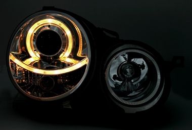 Кристални фарове за Поло 9N (2001-2005) - хром