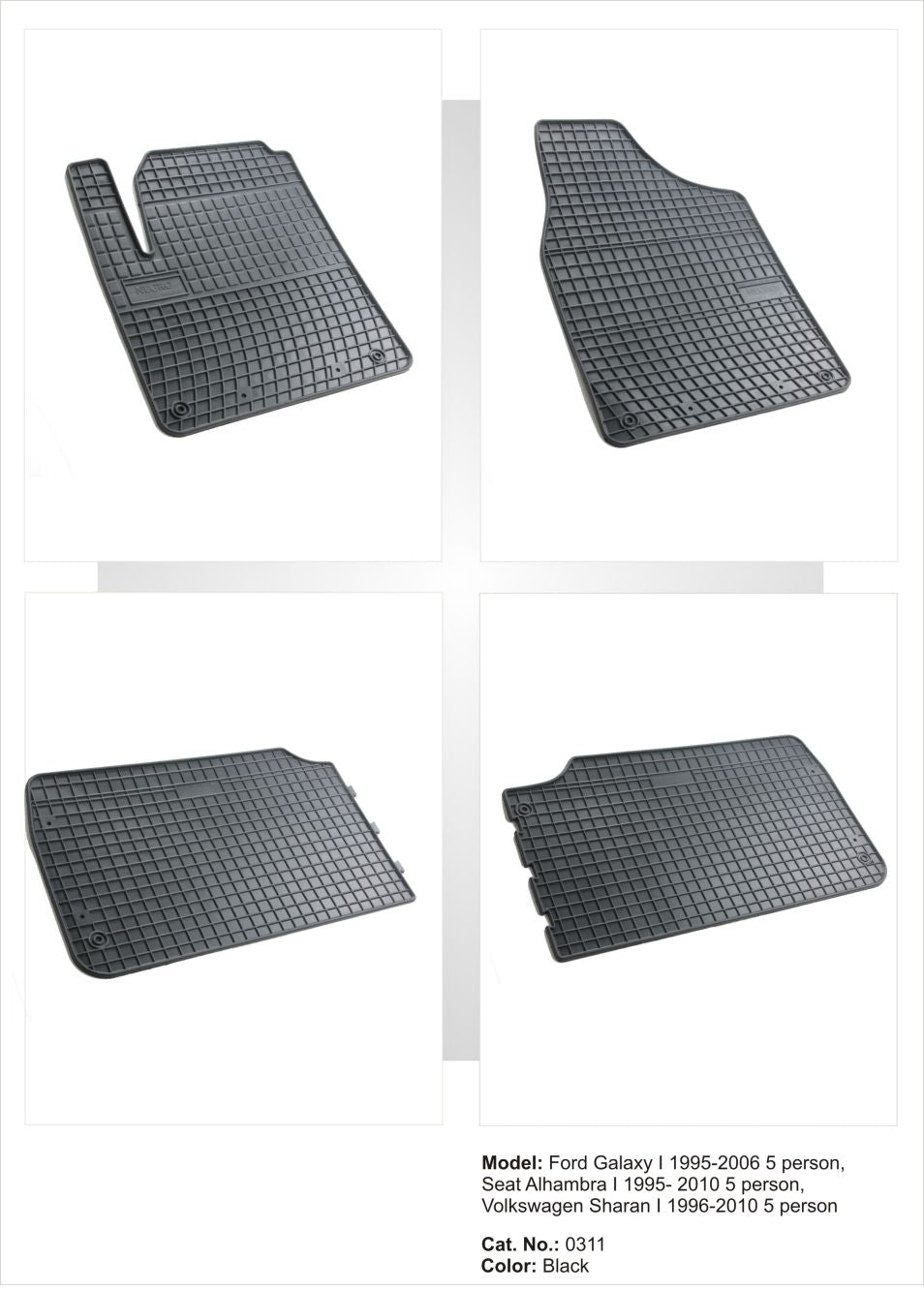 Гумени стелки за Vw Sharan (1996-2010) / Ford Galaxy (1996-2006) / Seat Alhambra (1995-2006)