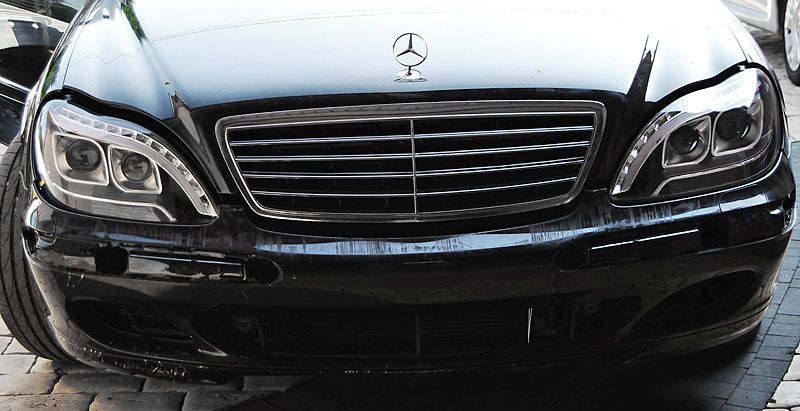 Кристални фарове за Mercedes W220 S-Class (1998-2005) - Лайтбар дизайн черни