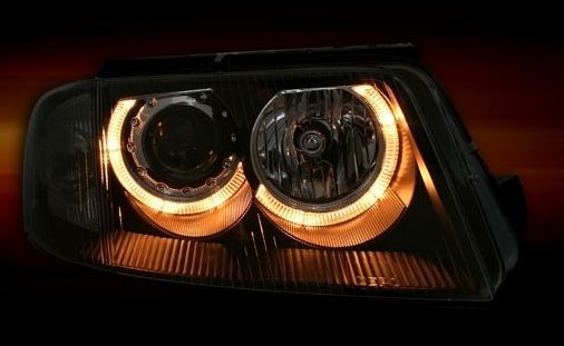 Кристални фарове Angel Eyes VW PASSAT B5.5 (01-05) - черни