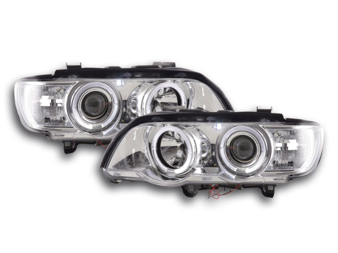 Кристални фарове Angel Eyes BMW X5 (99-03) - хром