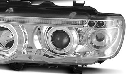 Кристални фарове Angel Eyes BMW X5 (99-03) - хром