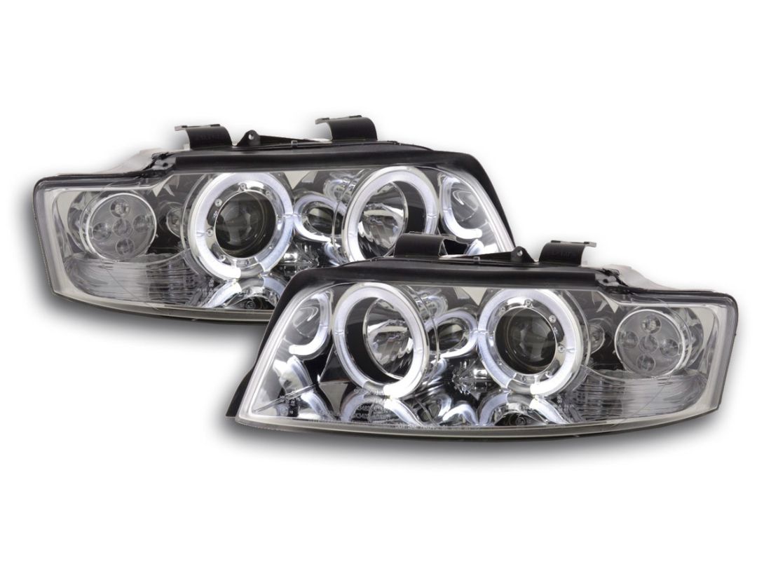 Кристални фарове Angel Eyes AUDI A4 (2001-2004) - хром