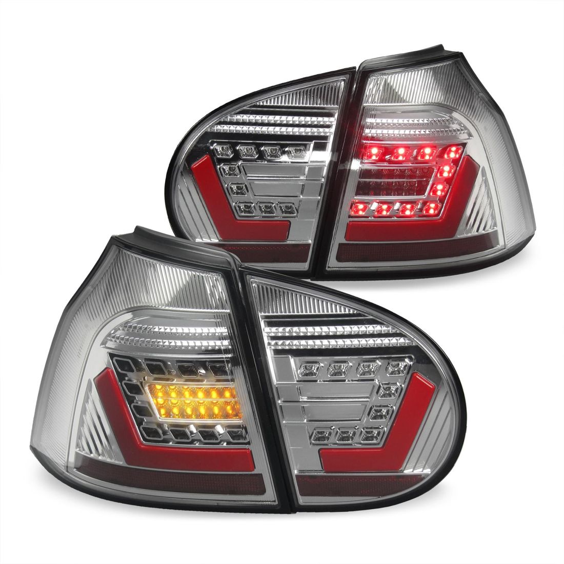 Кристални диодни стопове VW GOLF V - Лайтбар дизайн хром