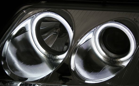 Кристални фарове Angel Eyes VW PASSAT B5.5 (01-05) - хром