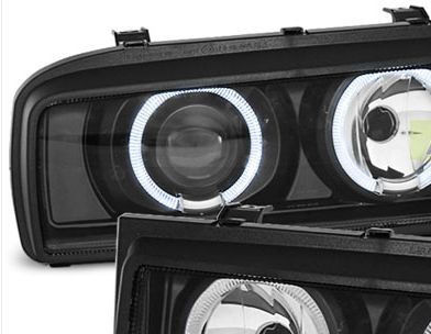 Кристални фарове Angel Eyes VW CORRADO - черни