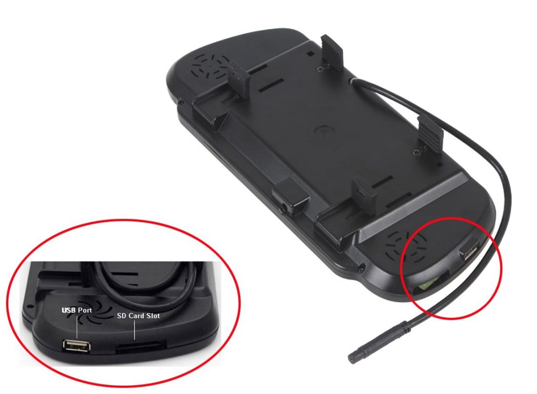 Парктроник с цветен дисплей 7" в огледало с USB, Bluethooth и камера