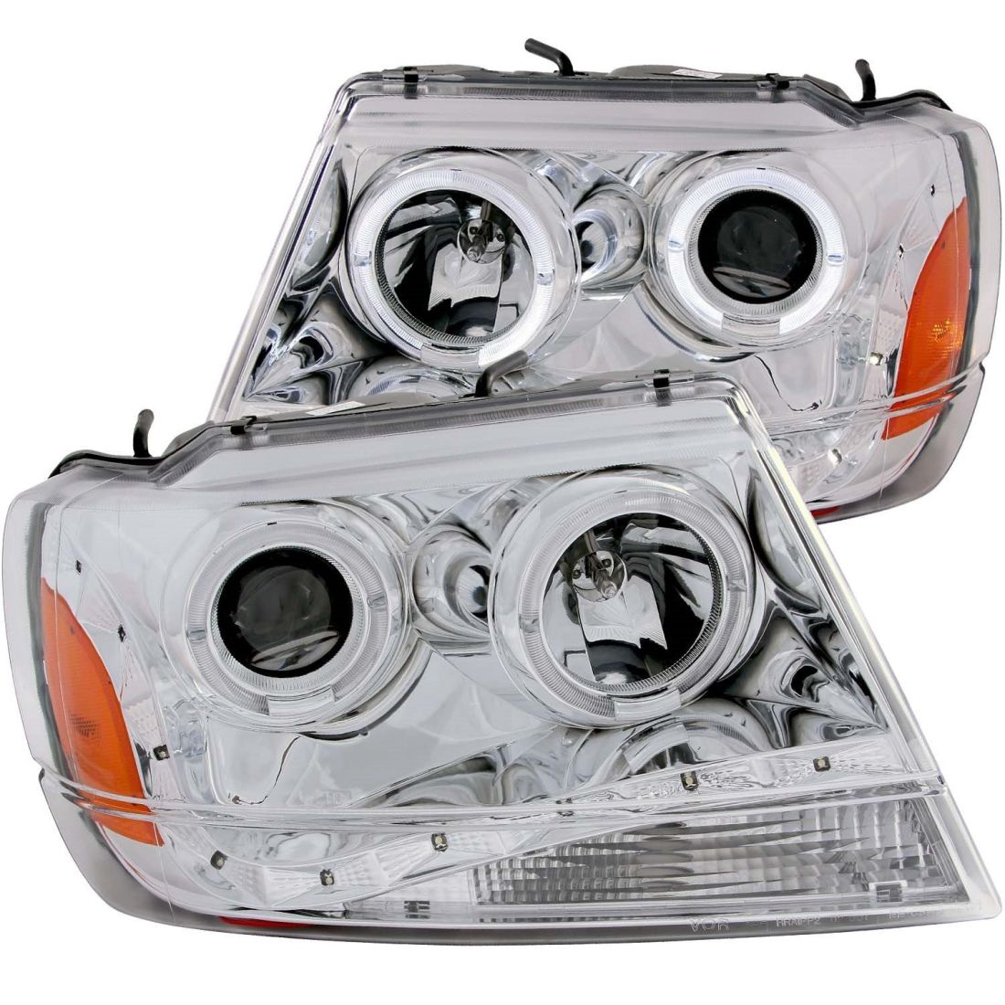 Кристални фарове Jeep Grand Cherokee (1999-2005) - хром