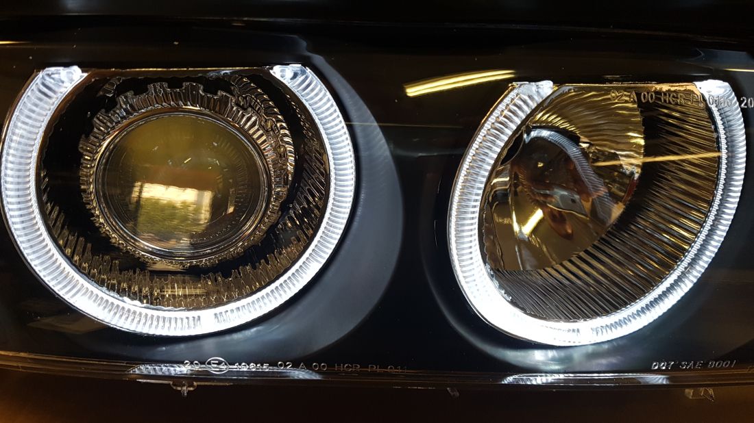 Кристални фарове Angel Eyes BMW E39 (1995-2000) - черни