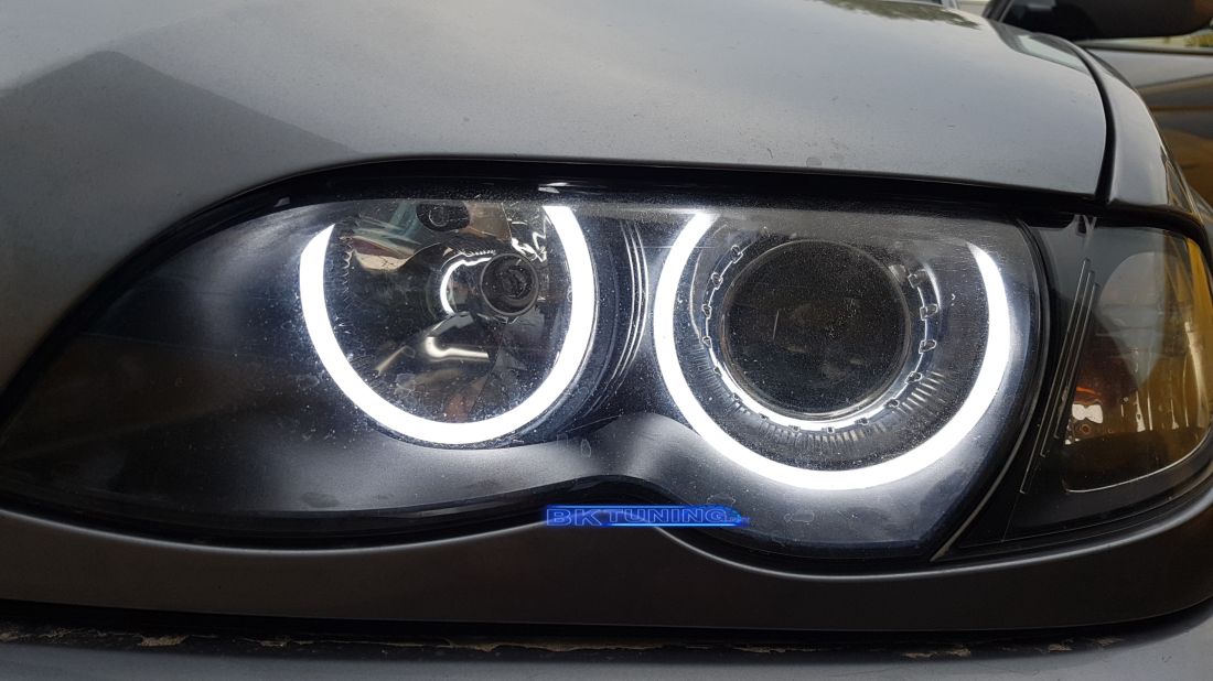 Ангелски Очи Лайтбар Дизайн за BMW E46 седан, комби (1998-2005) / купе (1998-2003) - Бял цвят