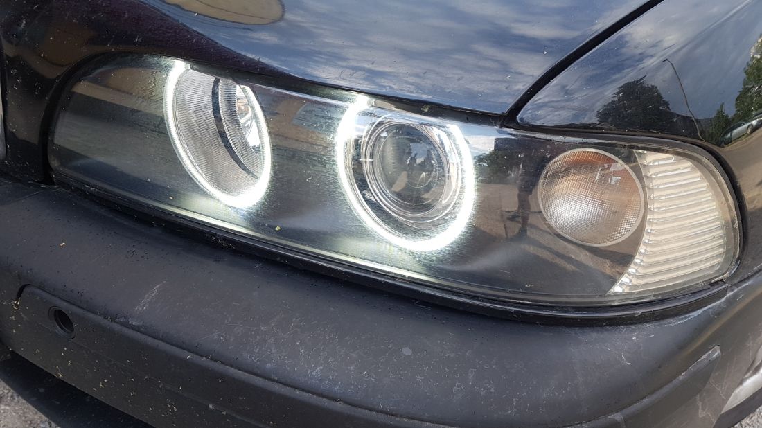 Ангелски Очи диодни за BMW E39 OEM (2000-2003) с фабрични ангелски очи - с 66 диода