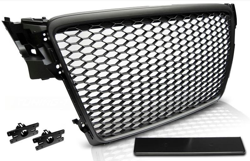 Решетка без емблема за Audi A4 B8 (2008-2011) - RS Look - Черна