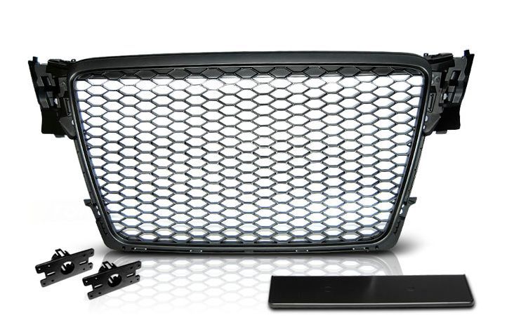 Решетка без емблема за Audi A4 B8 (2008-2011) - RS Look - Черна