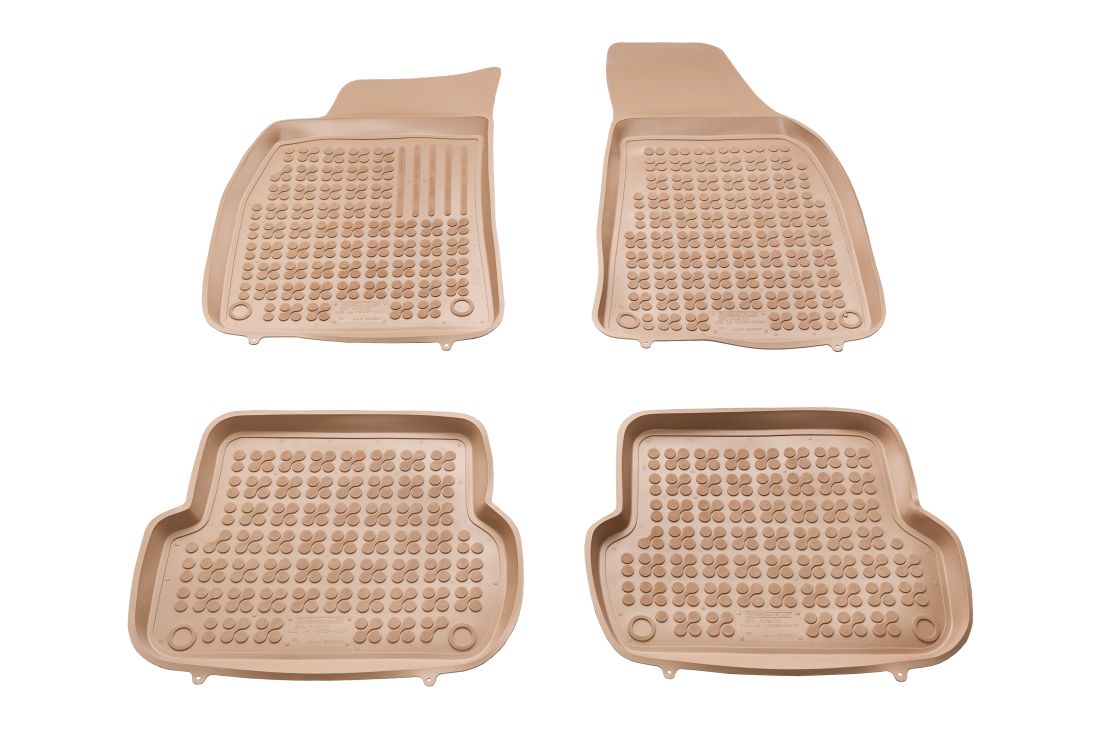 Гумени стелки Rezaw-Plast за Audi A4 (B6/B7) - (2000-2007) - Тип леген, Бежови - Произведени в Полша
