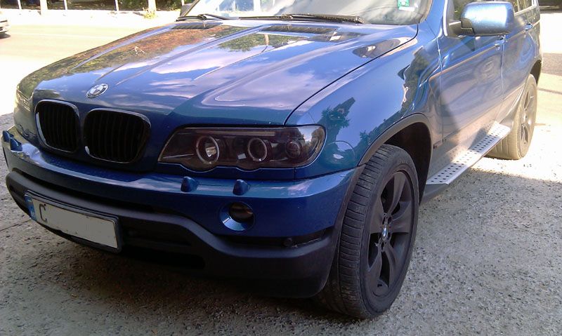 Кристални фарове Angel Eyes BMW X5 (99-03) - черни