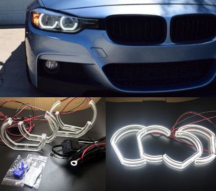 Диодни Ангелски Очи за BMW E90 - U-Design Crystal бели