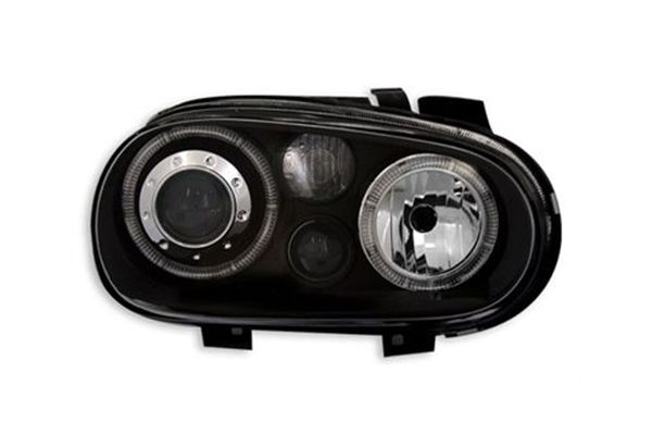 Кристални фарове Angel Eyes GOLF IV R32 - черни