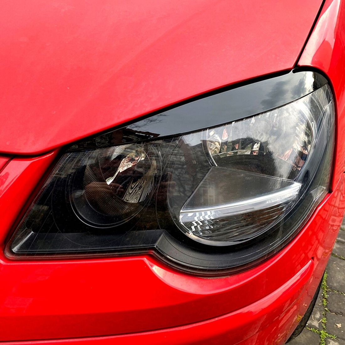 Вежди за фарове Volkswagen Polo (2005-2009) - черен гланц