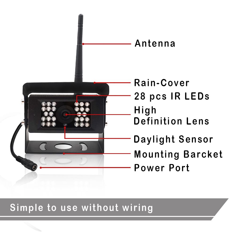 WiFi Камера за задно виждане за телефон за бус, камион, кемпер - с нощно виждане