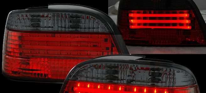 Диодни стопове с 3 светещи ленти BMW E38 (1994-2001) - черен хром