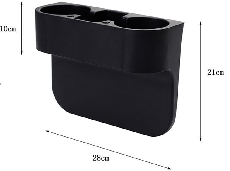 Поставка за чаши за кола за 2 чаши между седалките - чернен карбон с кожа