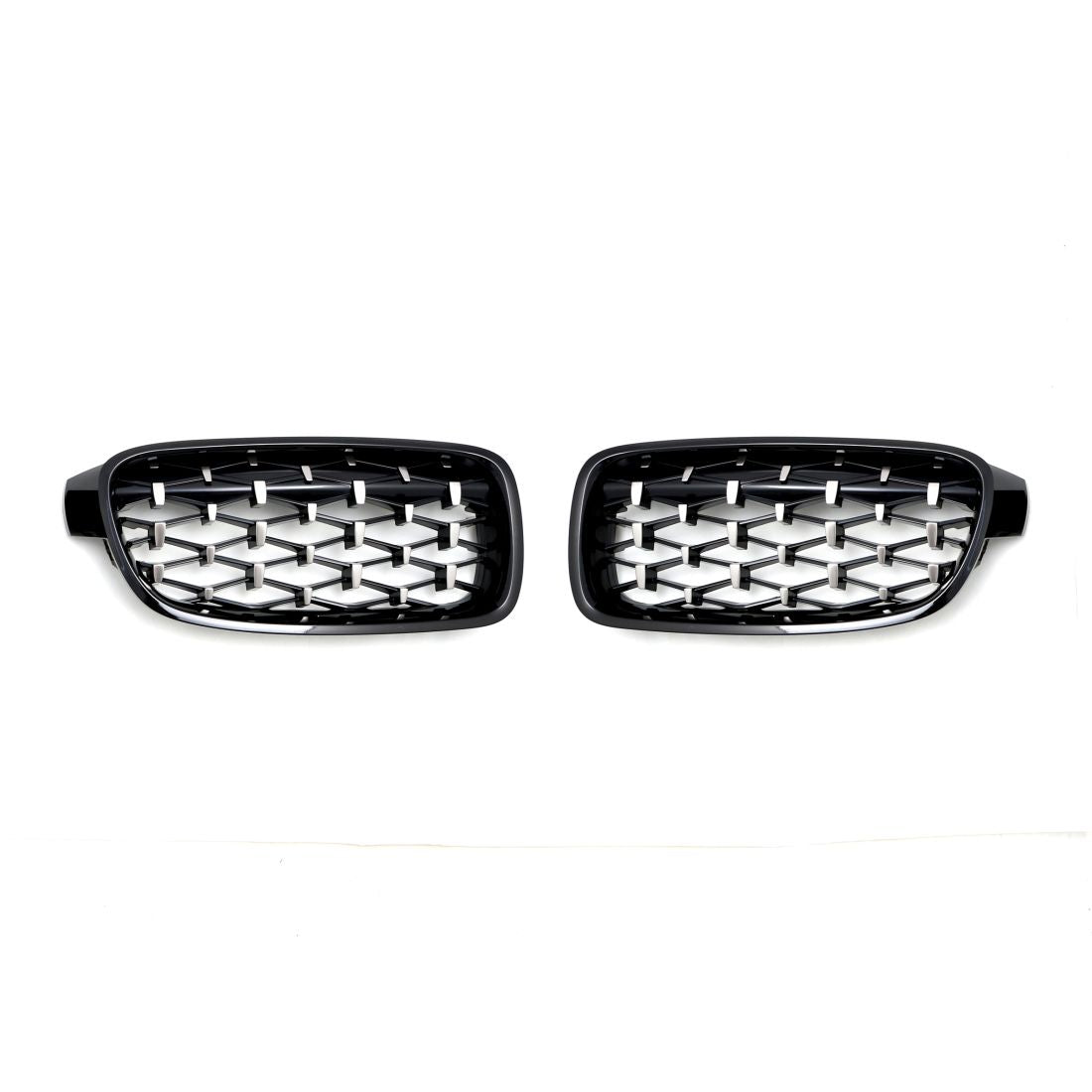 Решетки за BMW F30 (2011+) - Гланц - Diamond Design - хром / черно