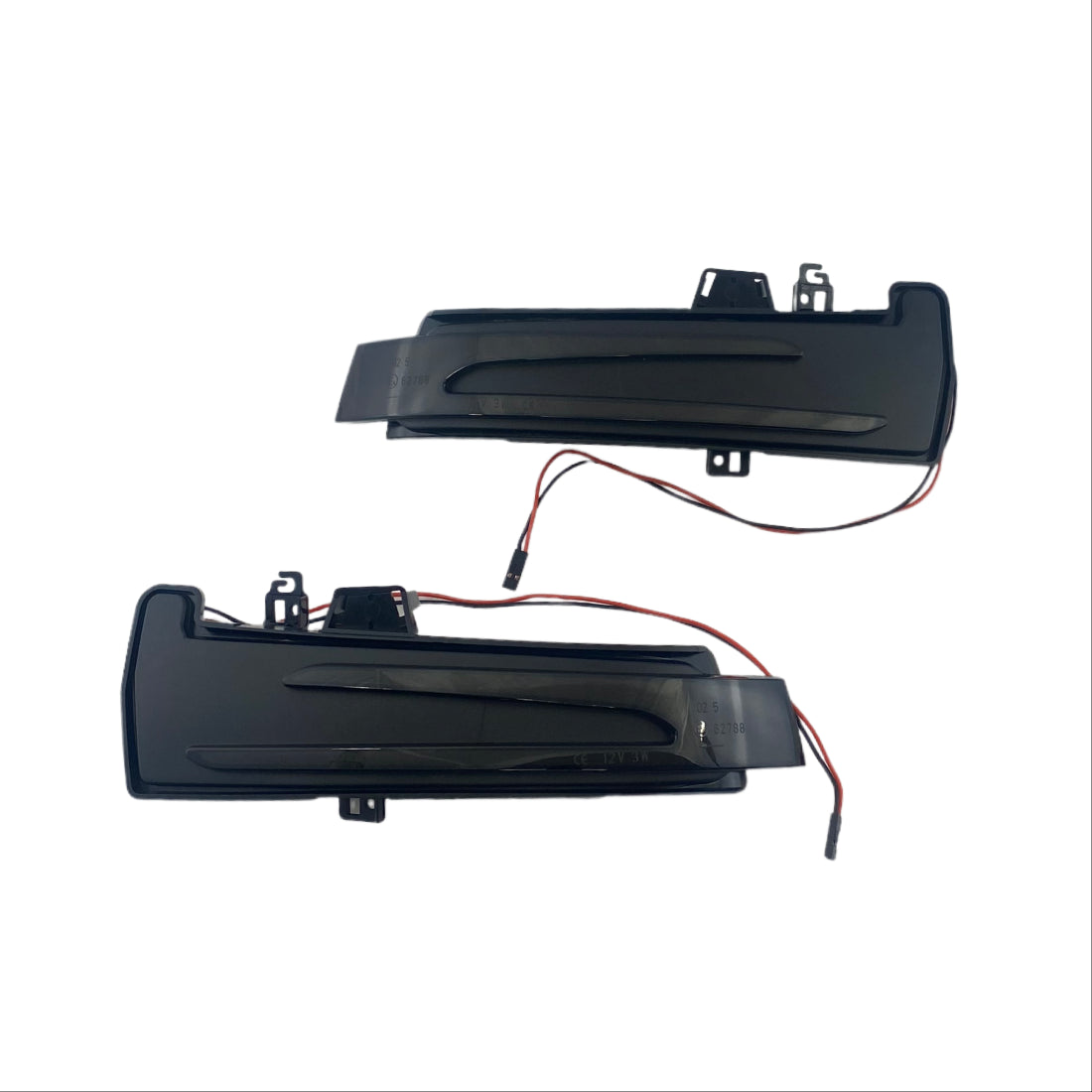 Диодни мигачи за странични огледала за Mercedes A-class W176, B-Class W246, E-Class W212, C-Class W204, CLA, GLA X156, GLK X204, S-Class W221 (2009-2013), CLS W218 (2010-2018) - опушени с бягащ мигач