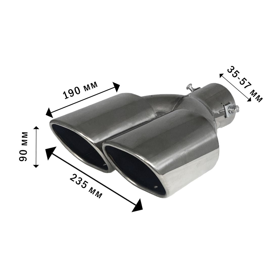 НАКРАЙНИК ЗА АУСПУХ - ДВОЕН ПРАВОЪГЪЛЕН - ШИРИНА 195MM