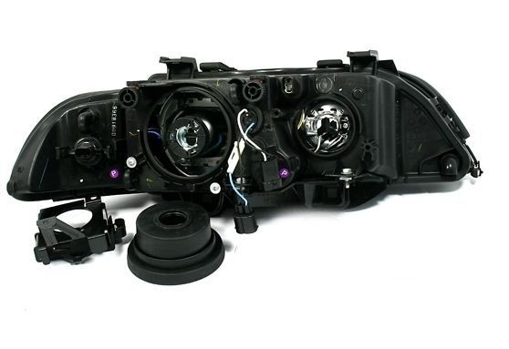 Кристални фарове Angel Eyes BMW E39 (1995-2000) - черни