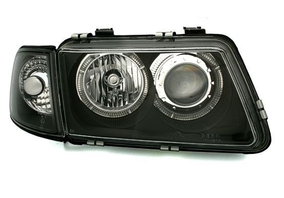 Кристални фарове Angel Eyes AUDI A3 (1996-2000) - черни