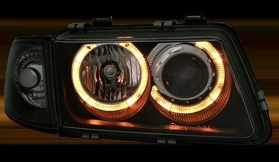 Кристални фарове Angel Eyes AUDI A3 (1996-2000) - черни