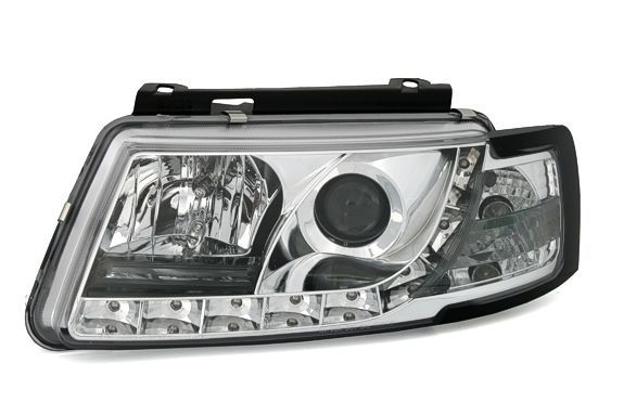 Кристални фарове с истински дневни светлини за Passat 3B B5 (1997-2000) - хром