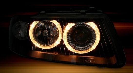 Кристални фарове ANGEL EYES Audi A3 (2000-2003) - черни