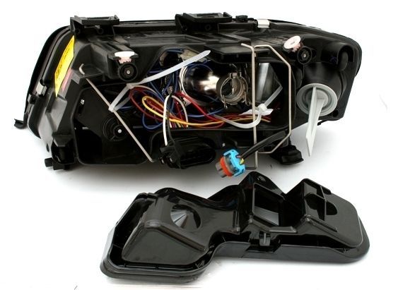 Кристални фарове за Audi A6 (1997-2001) - черни