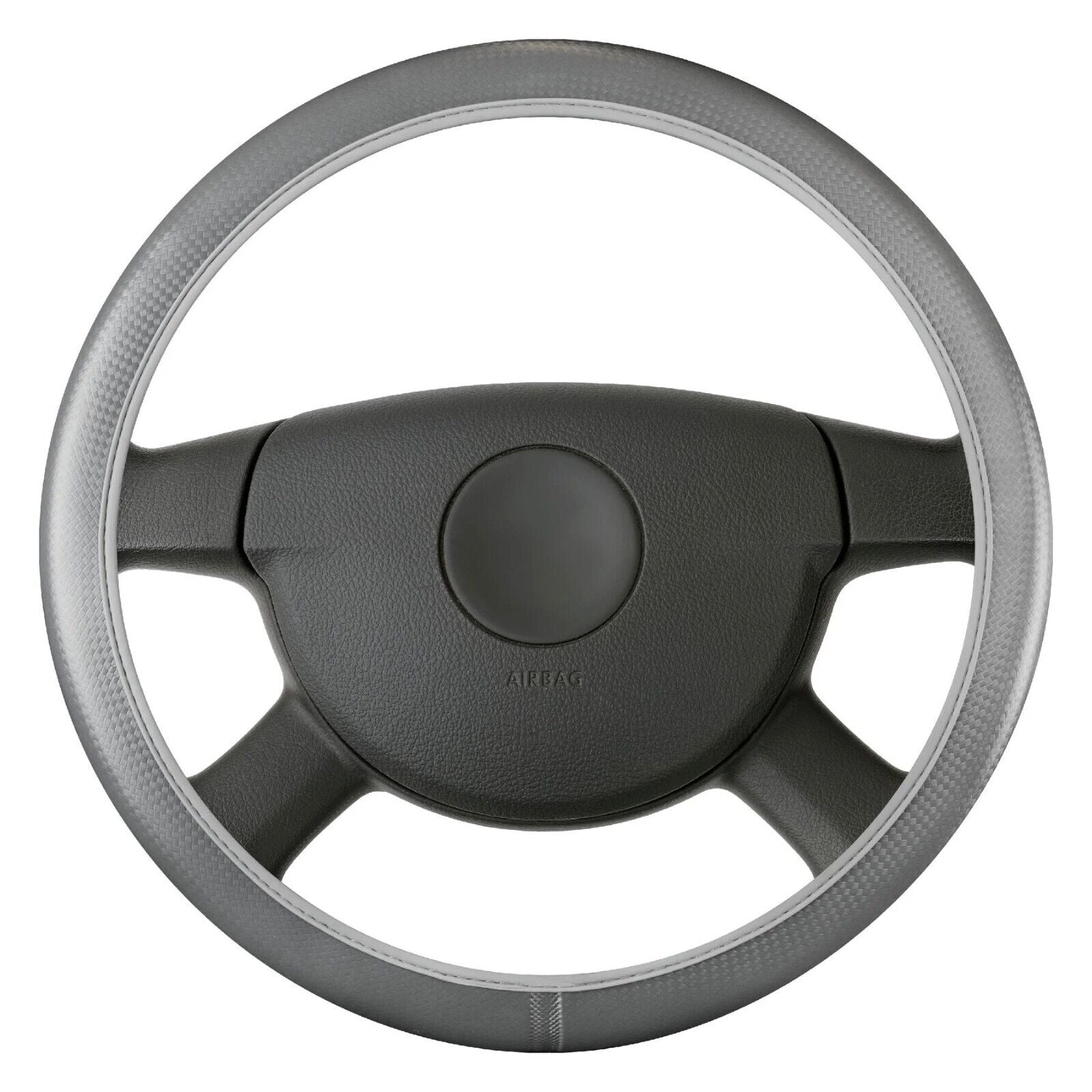 Калъф За Волан От Еко Кожа - Универсален 37-38см - Черно-Сив